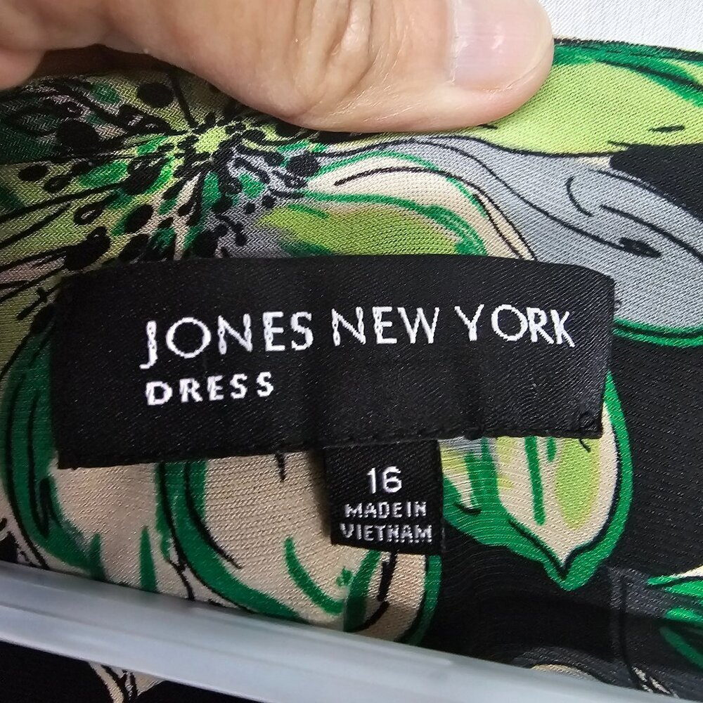 Jones New York Dress Green Midi Floral Boho Retro 16 - Picture 9 of 12